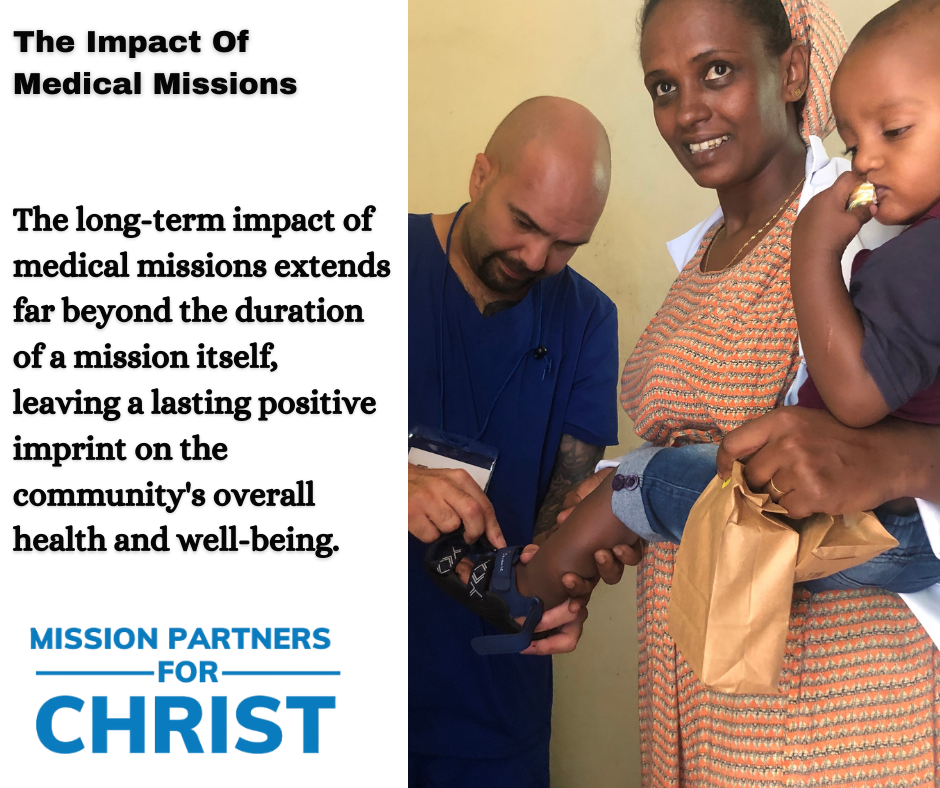 The Impact of Medical Missions: The long-term impact of medical missions extends far beyond the duration of a mission itself, leaving a lasting positive imprint on the community's overall health and wellbeing. 