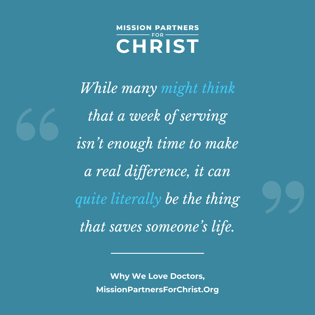 While many might think that a week of serving isn’t enough time to make a real difference, it can quite literally be the thing that saves someone’s life.